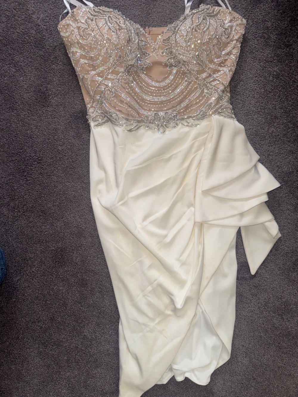 Terani Couture White Strapless Embellished Pencil Skirt - Picture 4 of 6
